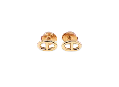 Hermes Farandole Chaine D'ancre Stud Earrings "Pink Gold"
