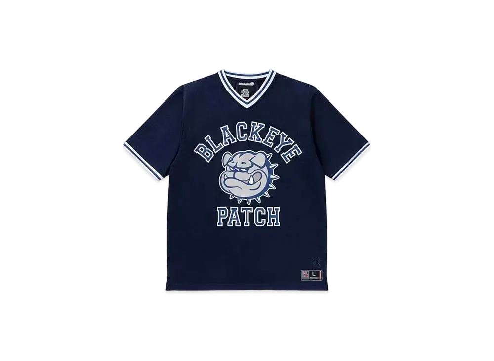BlackEyePatch Bulldog V Neck Game Shirt "Navy"