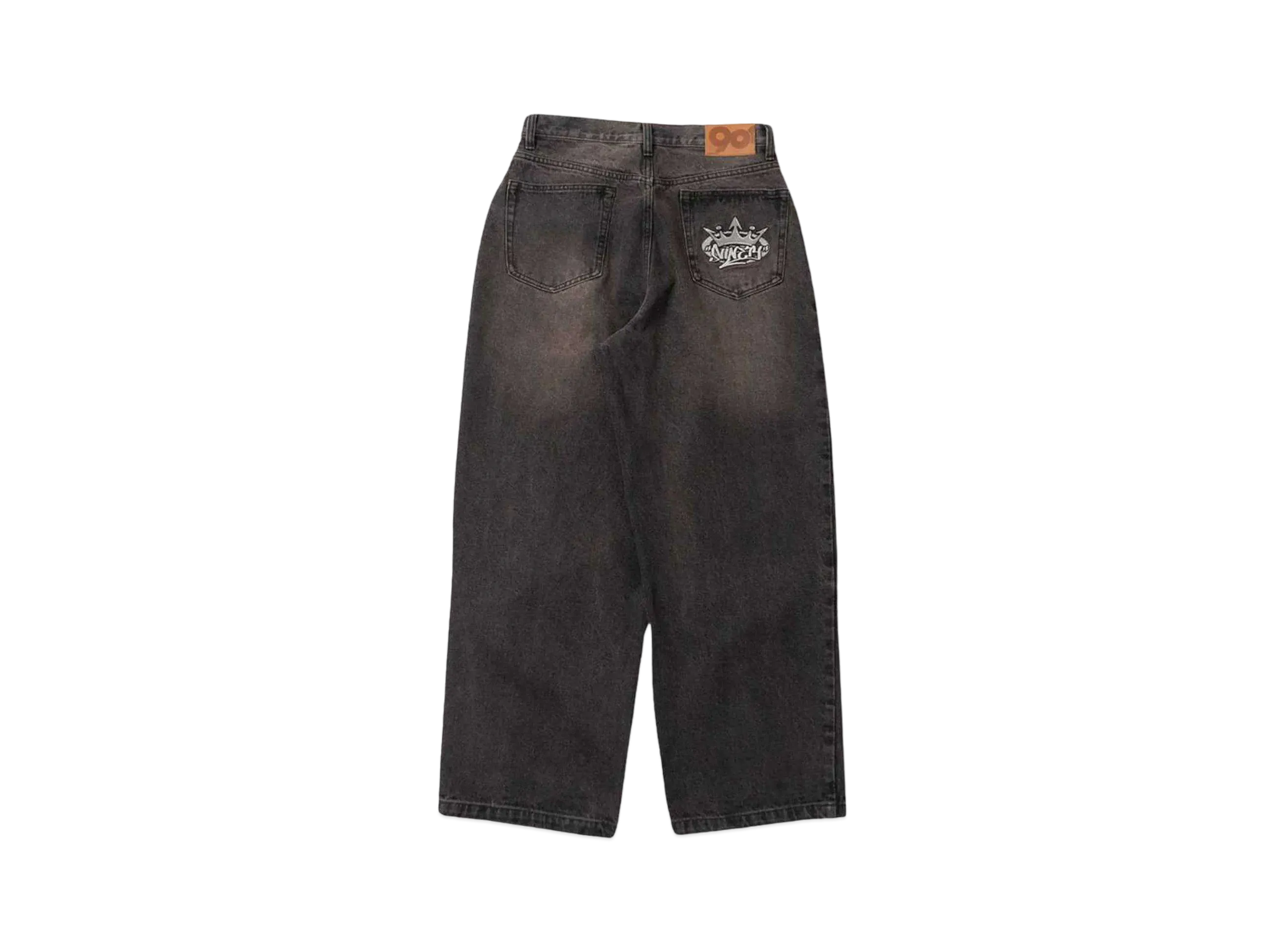 9090 King Logo Buggy Denim Pants "Dark Brown(belt)"