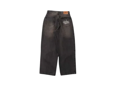 9090 King Logo Buggy Denim Pants "Dark Brown(belt)"