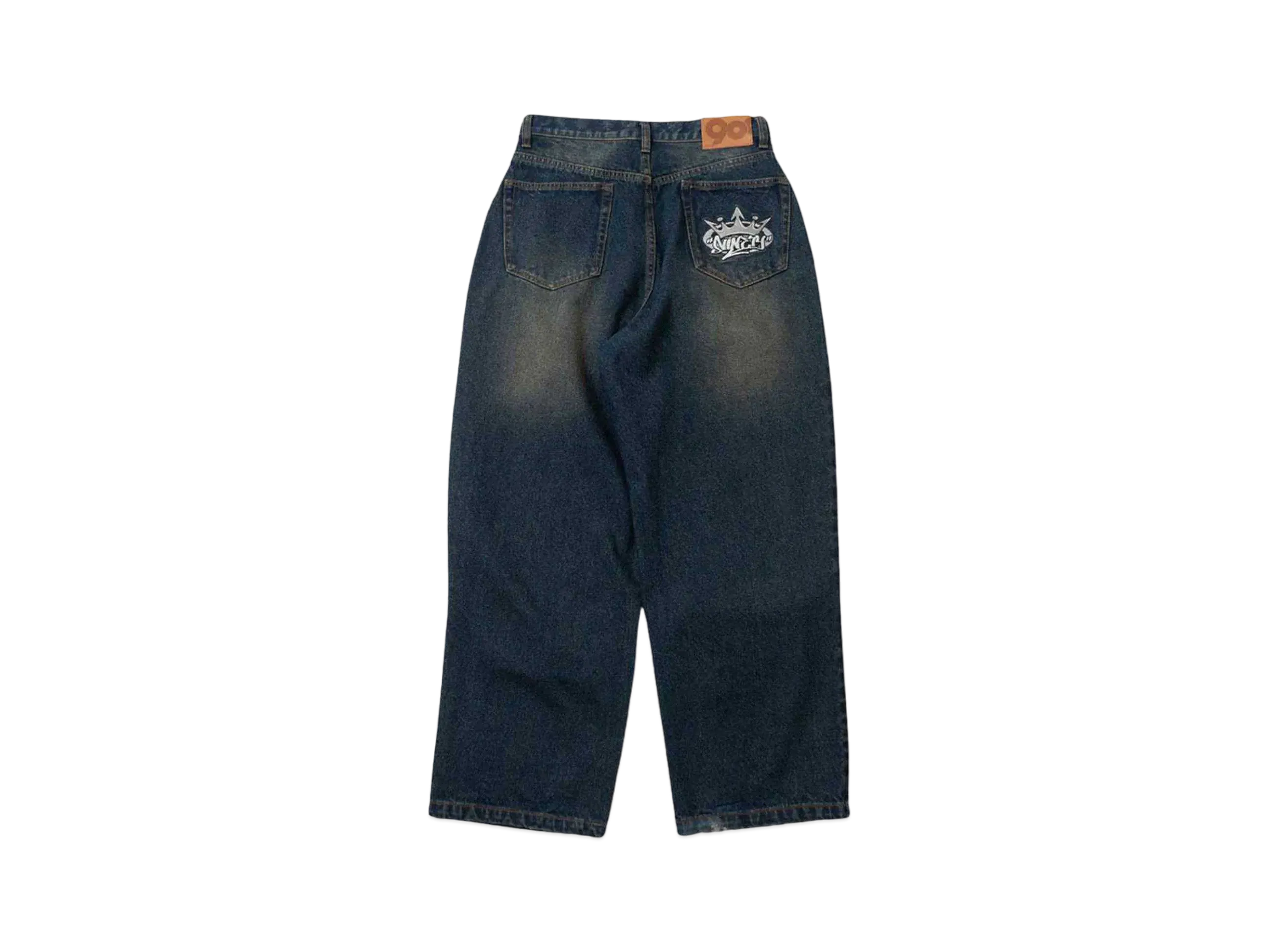 9090 King Logo Buggy Denim Pants "Indigo Yellow(belt)"