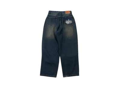9090 King Logo Buggy Denim Pants "Indigo Yellow(belt)"