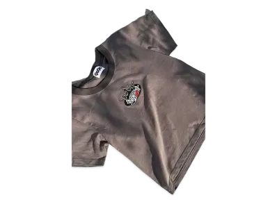 9090 King Logo Cropped Herat Tee "Charcoal Black"