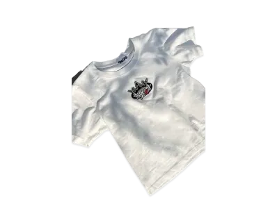 9090 King Logo Cropped Herat Tee "White"