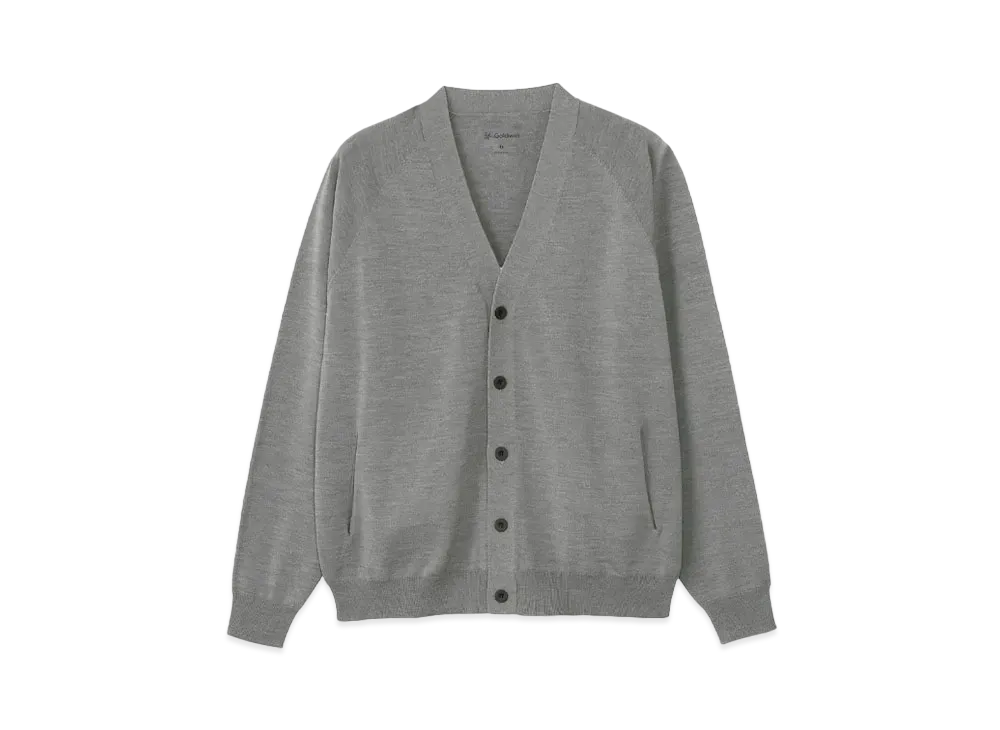 Goldwin Whole Garment Wool Knit Cardigan (Unisex) "Mix Charcoal"