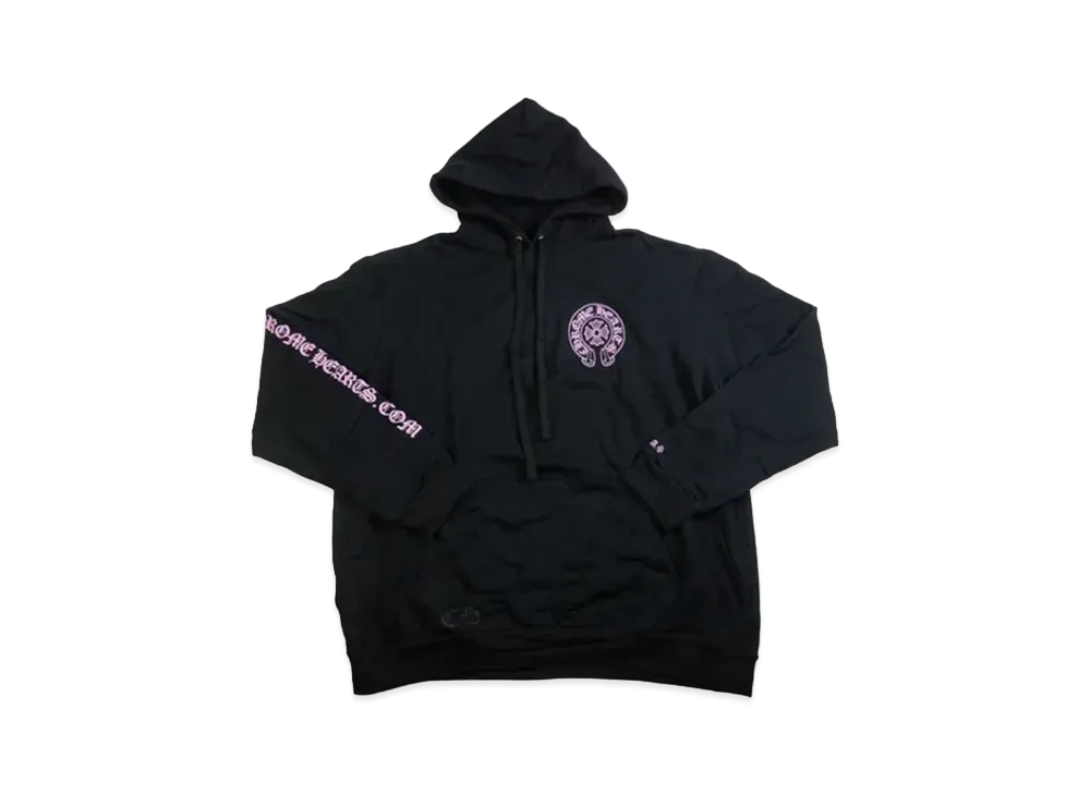 Chrome Hearts Back Horse Shoe Logo Glitter Print Hoodie Online Exclusive "Black/Pink"