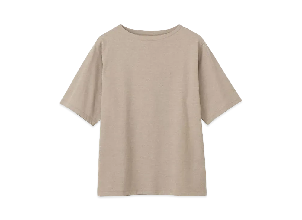 Goldwin Hard Twist Boat Neck T-shirt (Unisex) "Woody Beige"