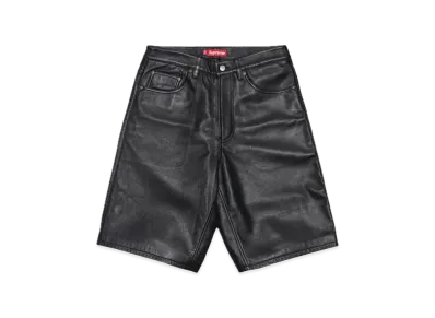 Supreme Baggy Leather Short "Black" (24SS)
