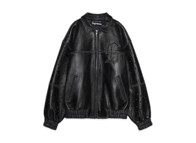 Supreme Gem Studded Leather Jacket "Black"