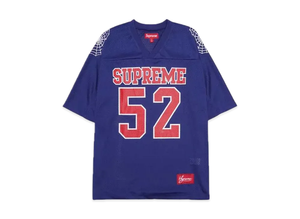 Supreme Spiderweb Football Jersey "Navy"