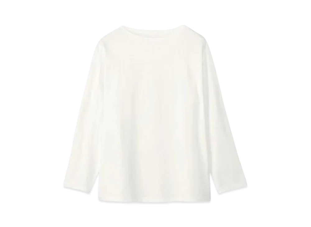Goldwin Hard Twist Boat Neck Long Sleeve T-Shirt (Unisex) "White"