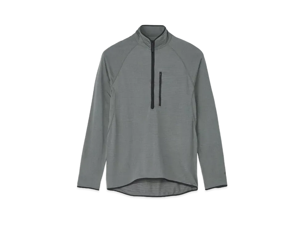 Goldwin Stretch Grid Half Zip Pullover (Unisex) "Graphite Gray"