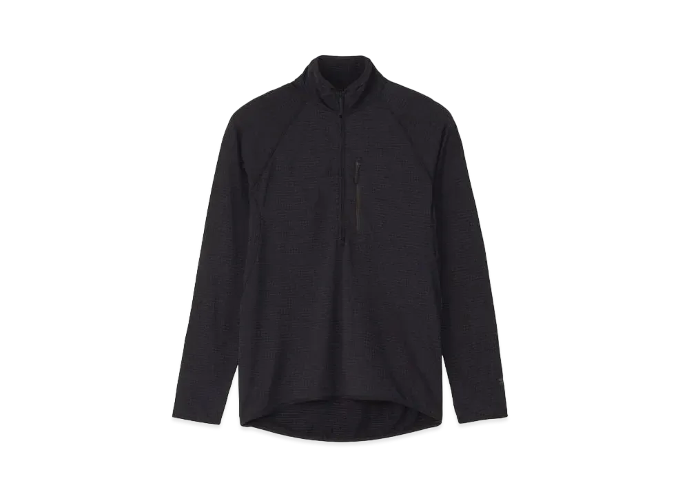 Goldwin Stretch Grid Half Zip Pullover (Unisex) "Black"