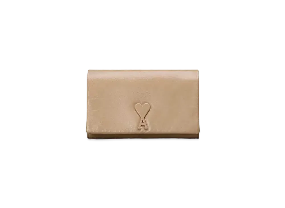 AMI PARIS Voulez-Vous Strap Wallet "Light Beige"