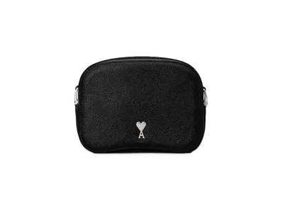 AMI PARIS Paris Paris Camera Bag "Black/Vibrated Silver"