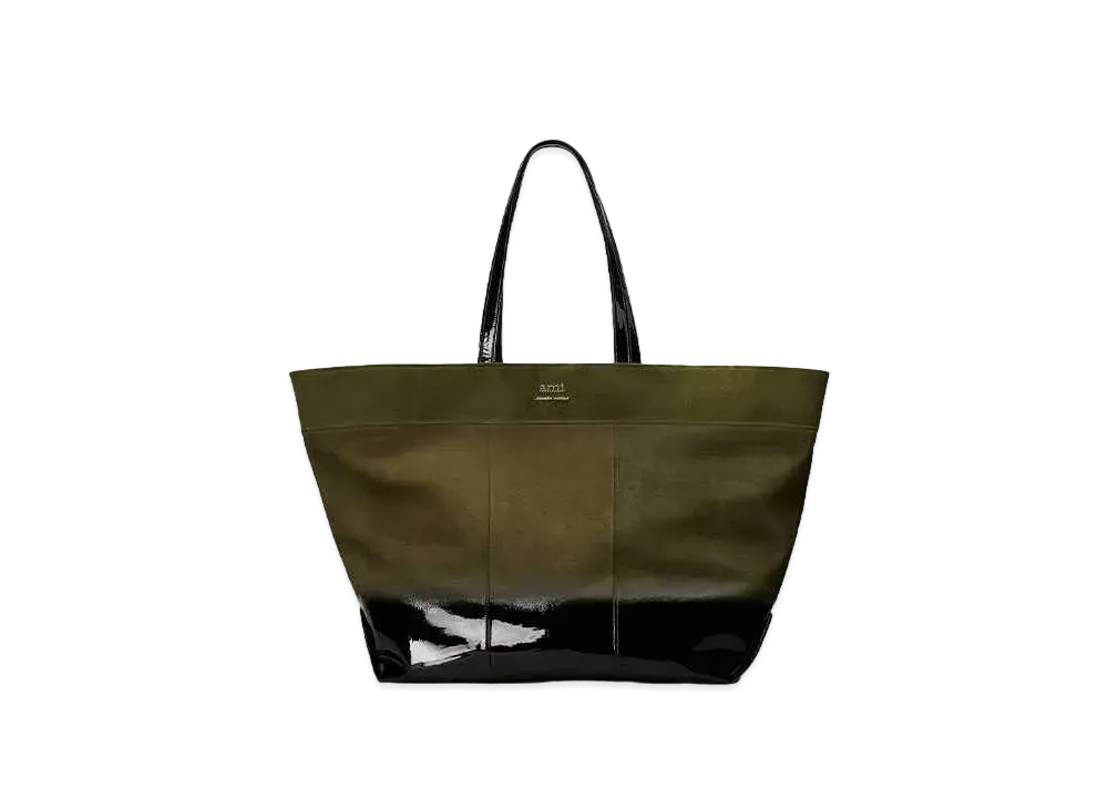 AMI PARIS East West Ami Maxi Shopping Bag "Dark Olive Green"