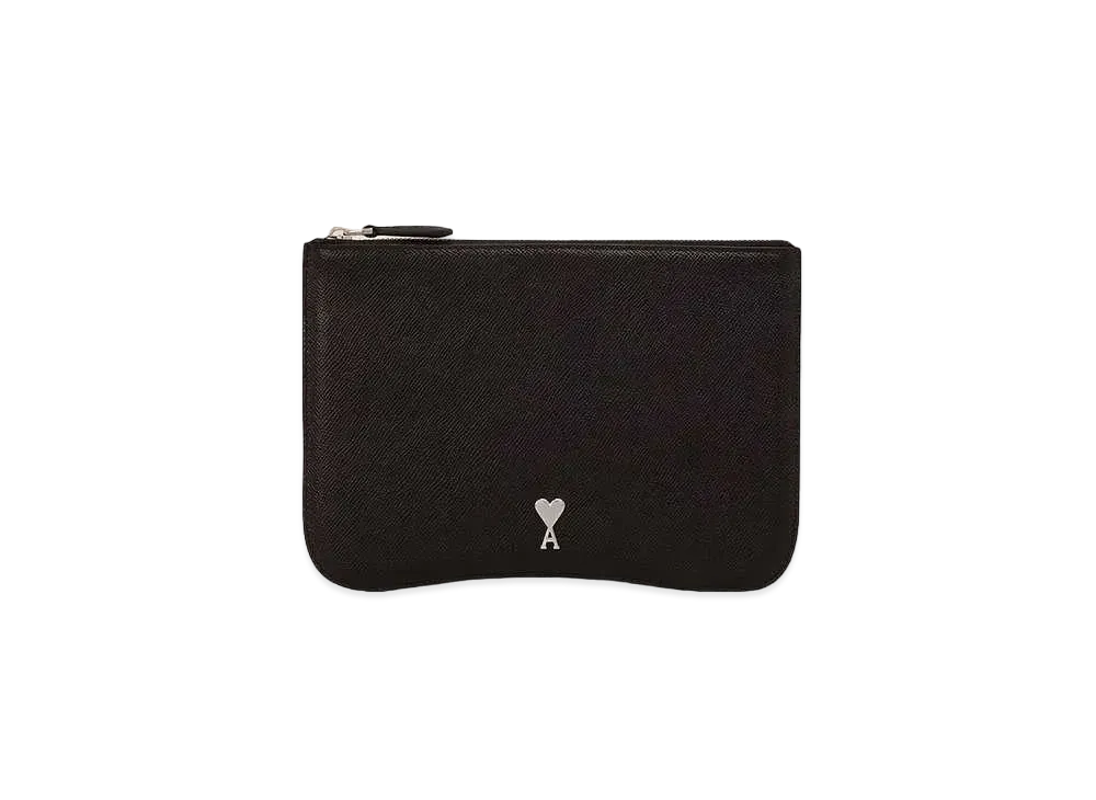 AMI PARIS Paris Paris Pouch "Black/Vibrated Silver"