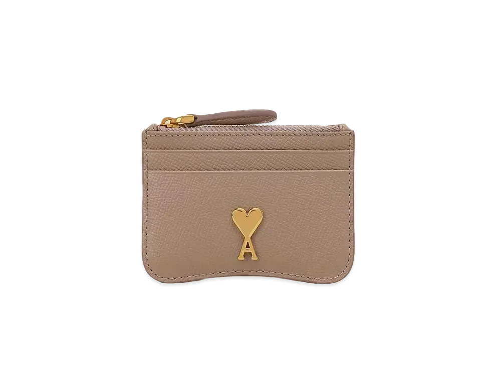 AMI PARIS Paris Paris Zip Card Holder "Light Tope"