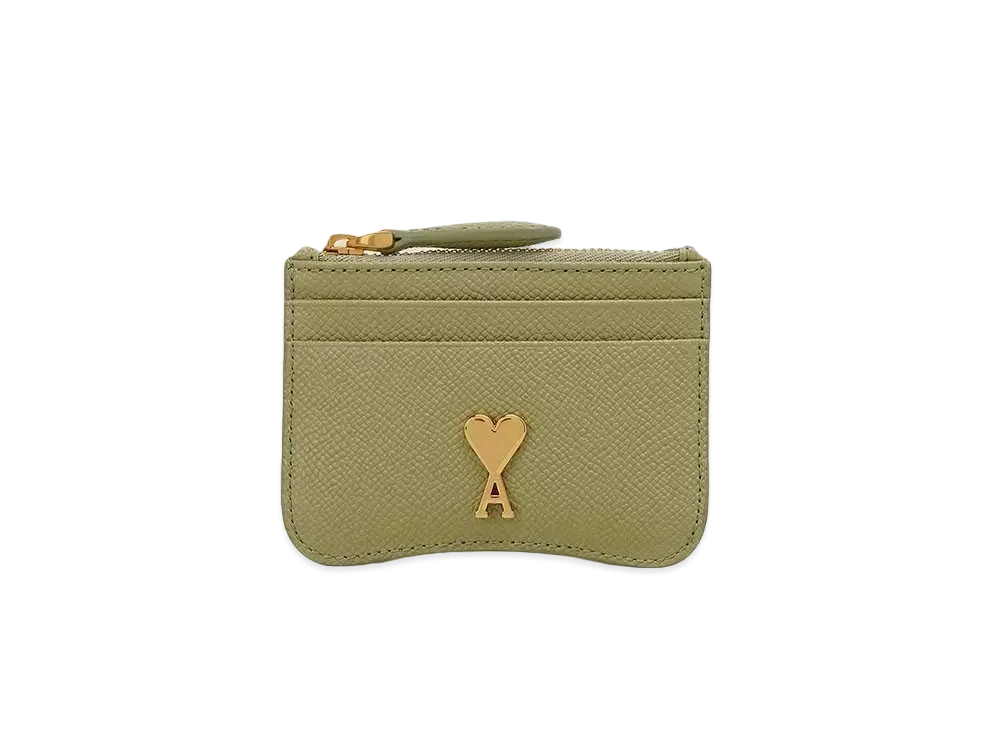 AMI PARIS Paris Paris Zip Card Holder "Olive"