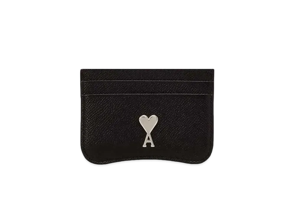 AMI PARIS Paris Paris Card Holder "Black/Vibrated Silver"