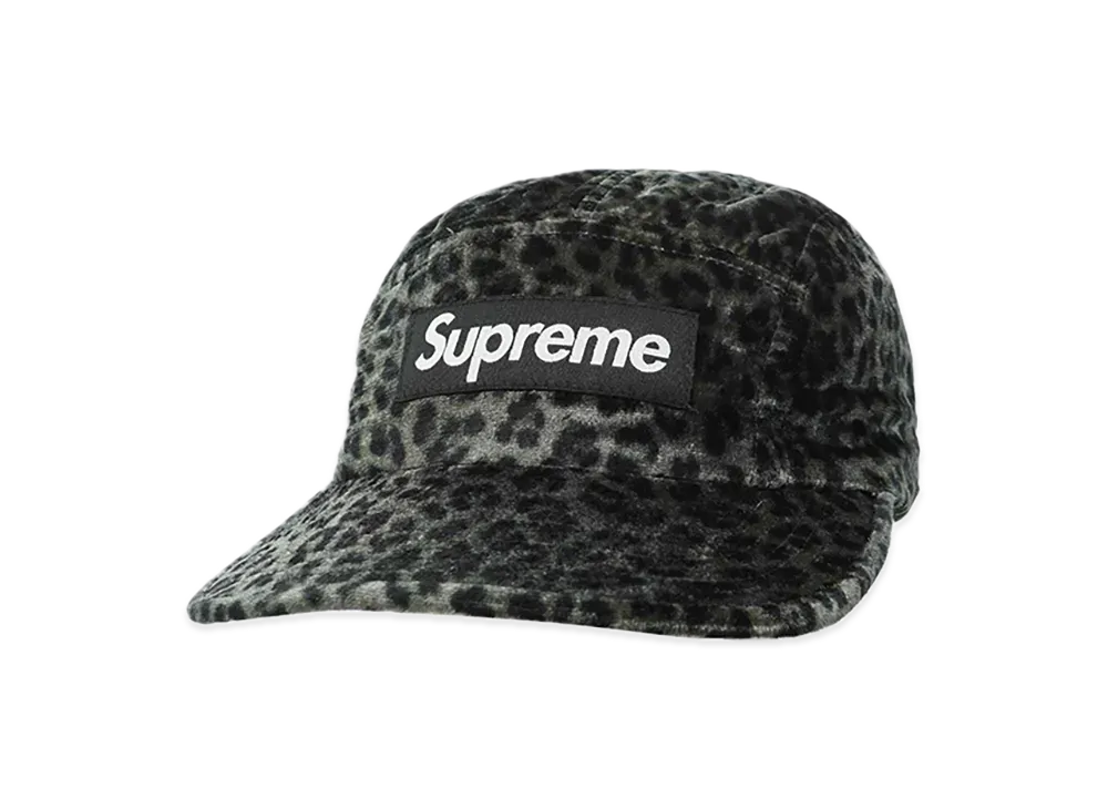 Supreme Leopard Velvet Camp Cap "Black"