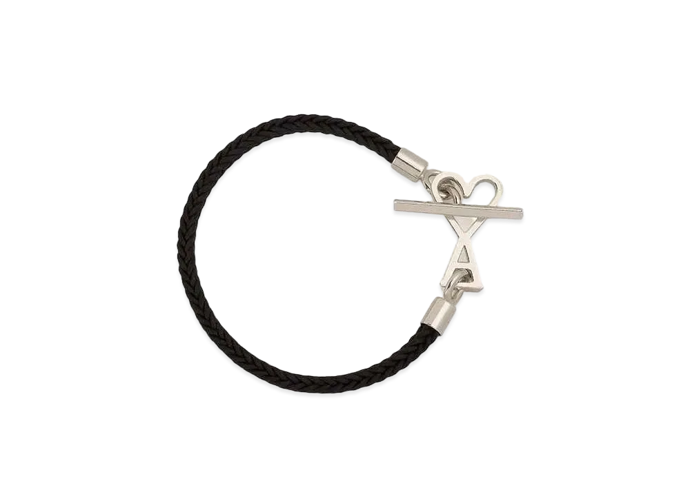 AMI PARIS Ami de Coeur Cord Bracelet "Black/Silver"