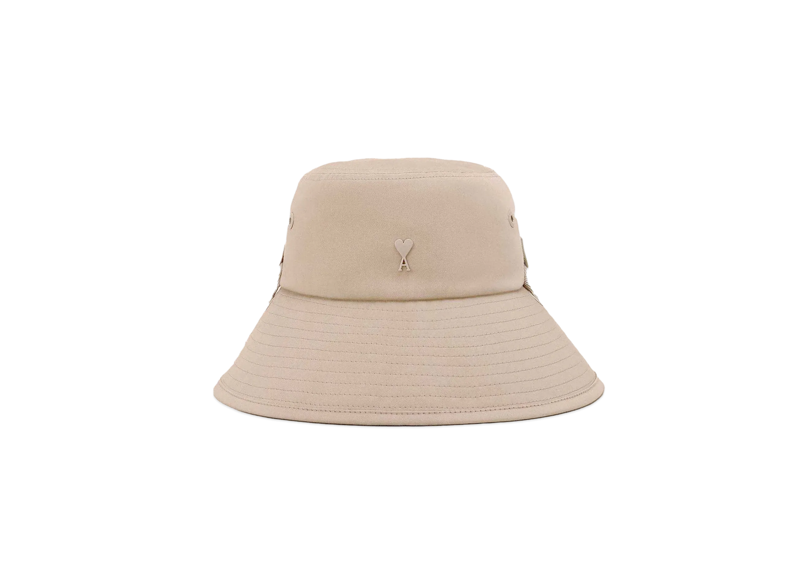 AMI PARIS Ami de Coeur Drawstring Bucket Hat "Light Beige"