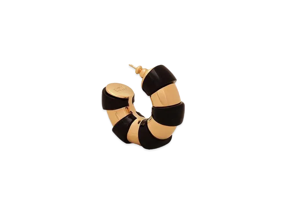 AMI PARIS Amicano Hoop Piercings "Black/Gold"