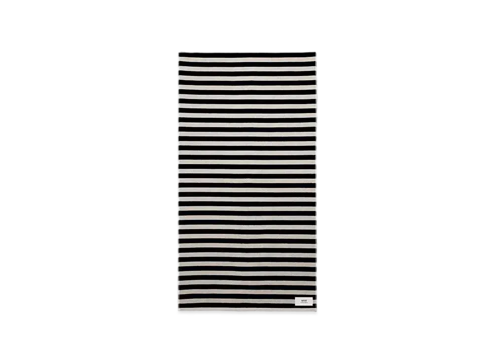 AMI PARIS Striped Beach Towel "Chalk/Black"