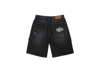 9090 King Logo Buggy Half Denim "Black "