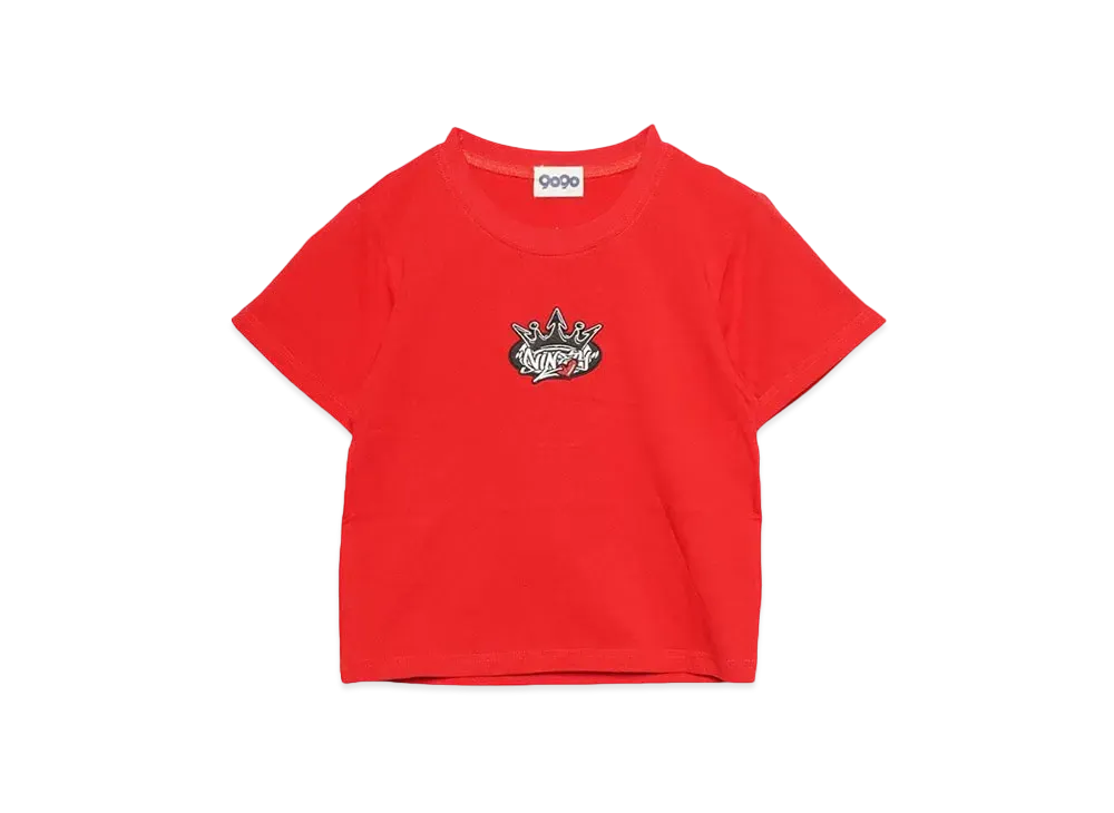 9090 King Logo Cropped Herat Tee "Red"