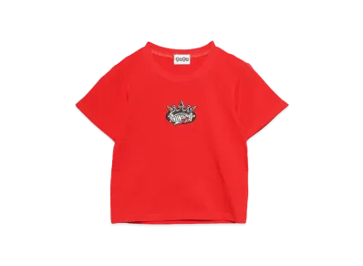 9090 King Logo Cropped Herat Tee "Red"
