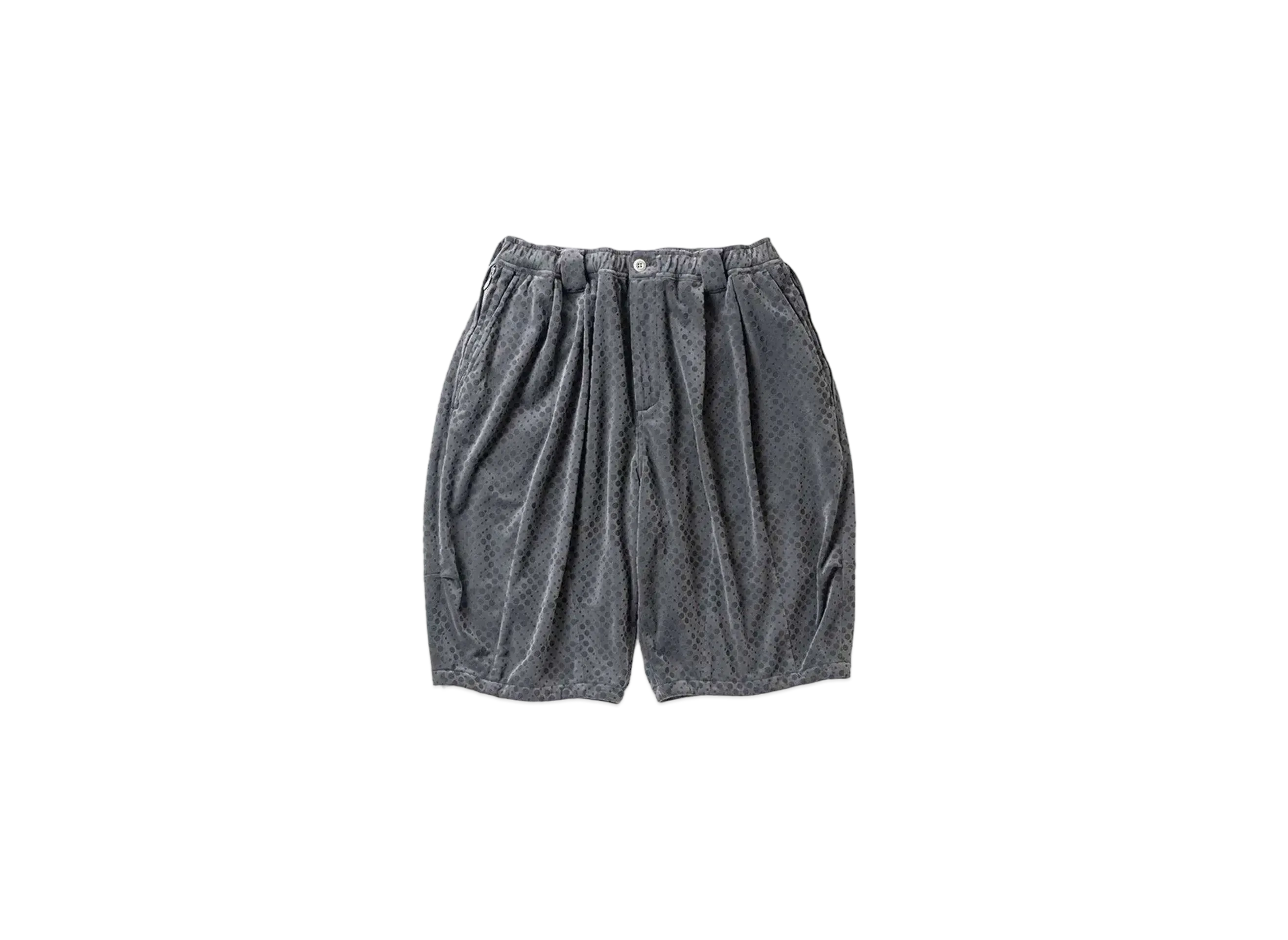 TIGHTBOOTH Dot Velour Big Shorts "Charcoal"