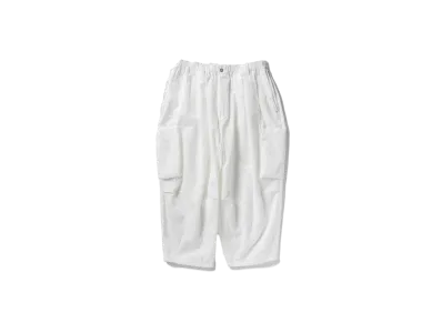 TIGHTBOOTH Seersucker Cropped Cargo Pants "White"