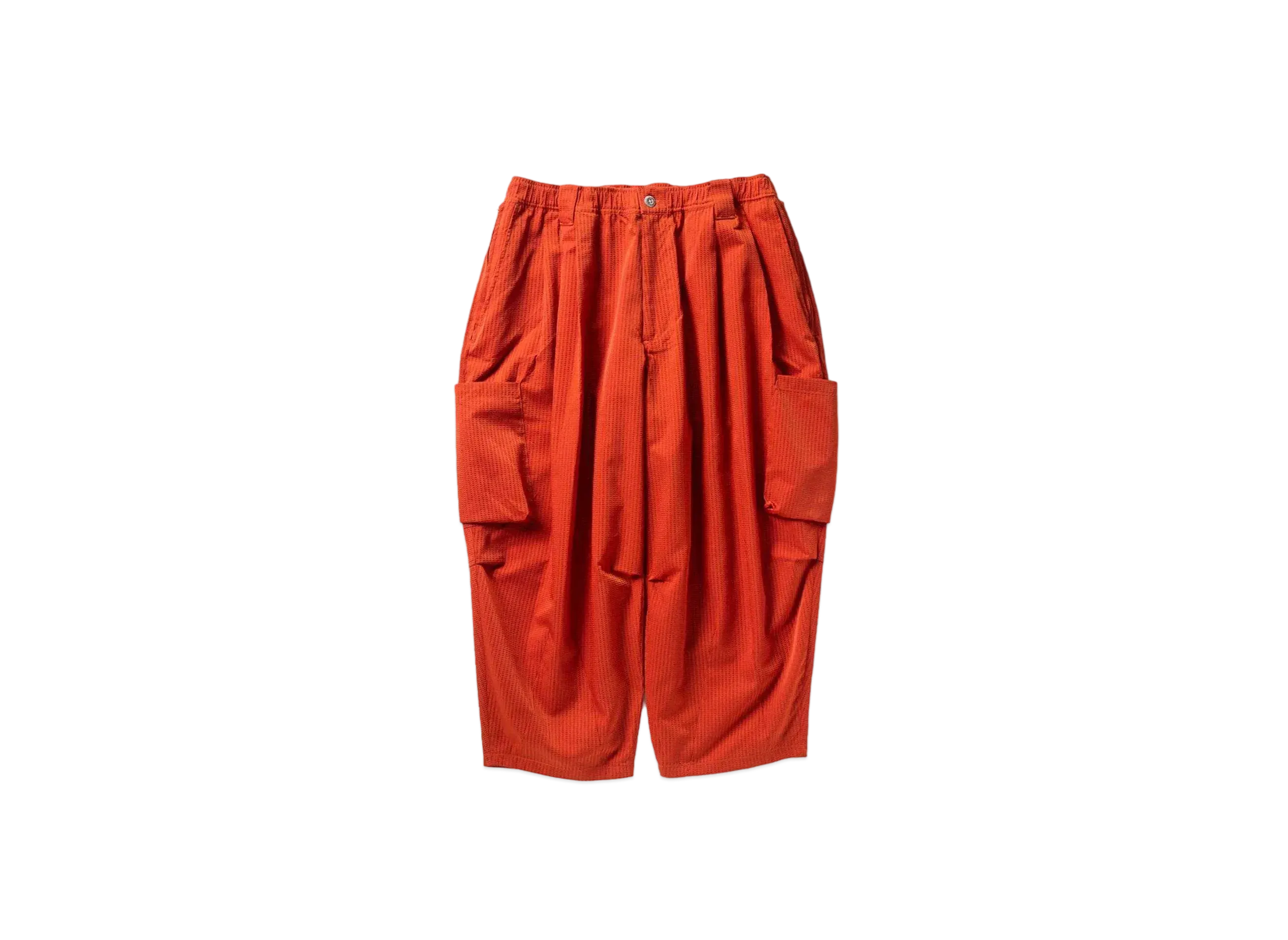 TIGHTBOOTH Seersucker Cropped Cargo Pants "Orange"