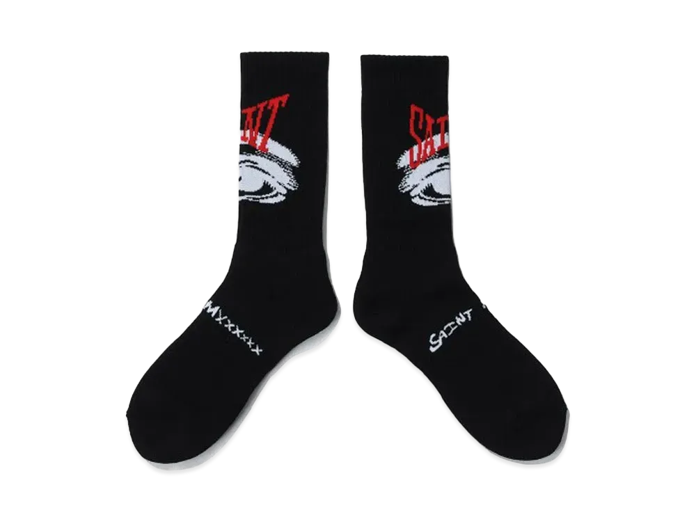 SAINT Mxxxxxx Eyes Socks "Black" (23FW) SM-A23-0000-101