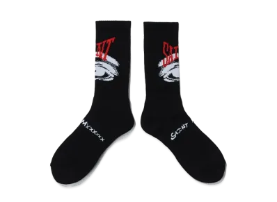 SAINT Mxxxxxx Eyes Socks "Black" (23FW) SM-A23-0000-101