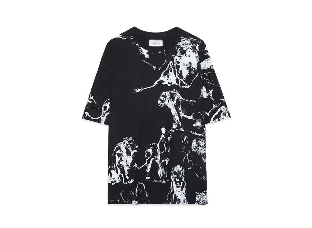 TAAKK ANIMAL PRINT S/S T-SHIRT "BLACK"
