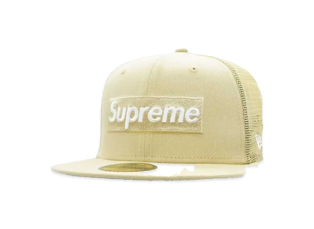 Supreme Box Logo Mesh Back New Era "Light Gold" (24SS)