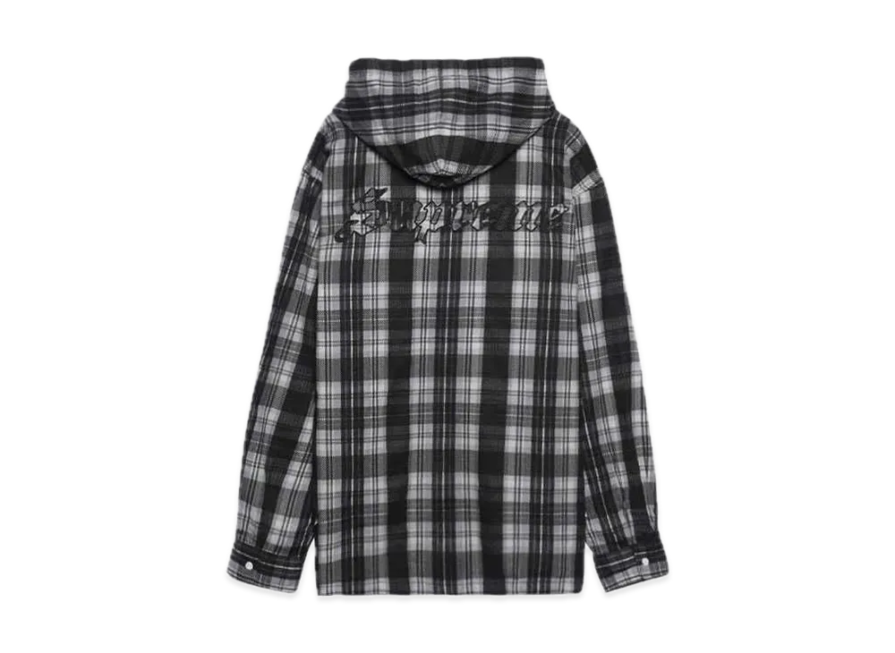 Supreme Printed Hooded Flannel Shirt "Black"