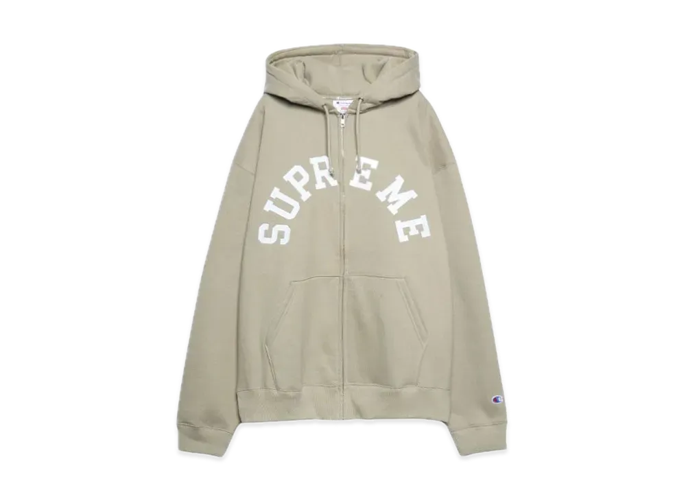 Supreme x Champion Zip Up Hooded Sweatshirt "Tan"