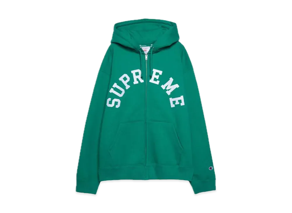 Supreme x Champion Zip Up Hooded Sweatshirt "Green"