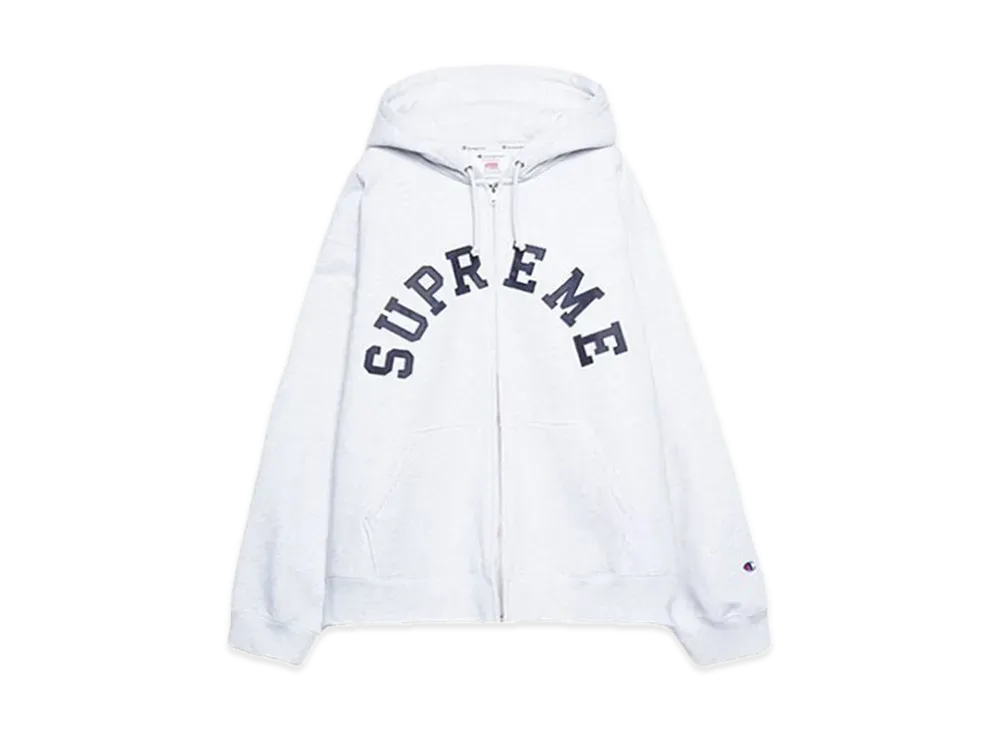 Supreme x Champion Zip Up Hooded Sweatshirt "Ash Grey"