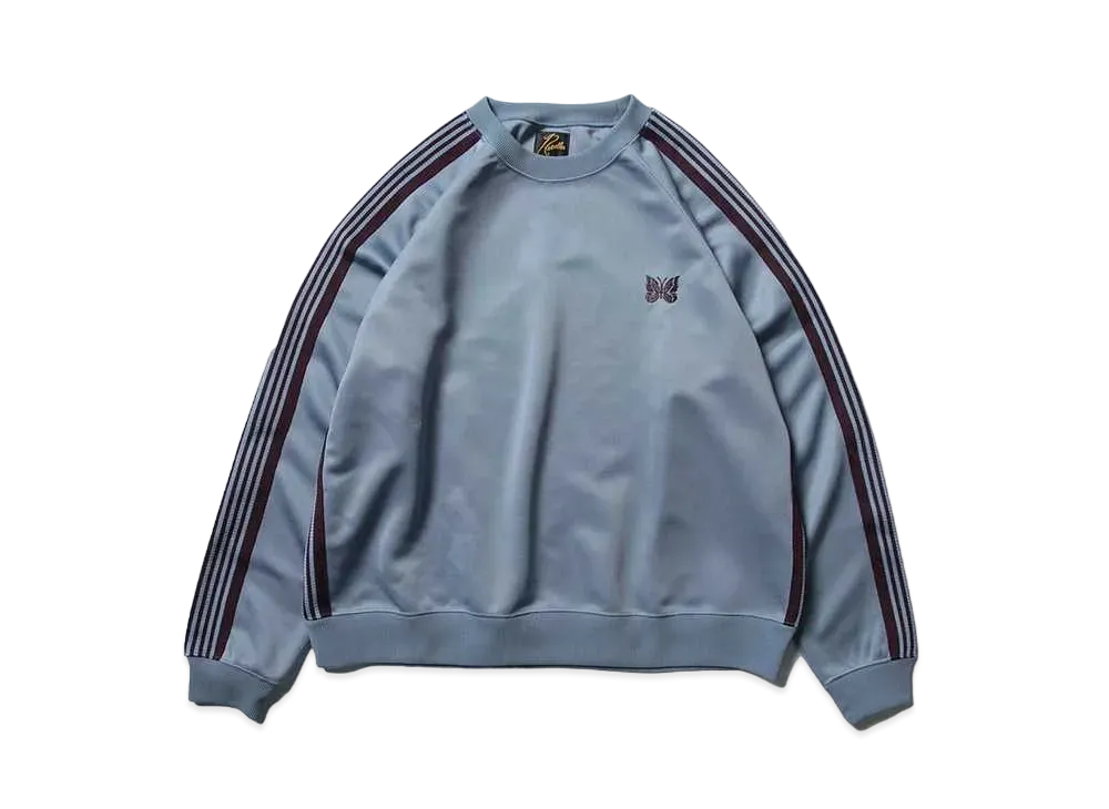 Needles Track Crew Neck Shirt - Poly Smooth "Sax Blue"