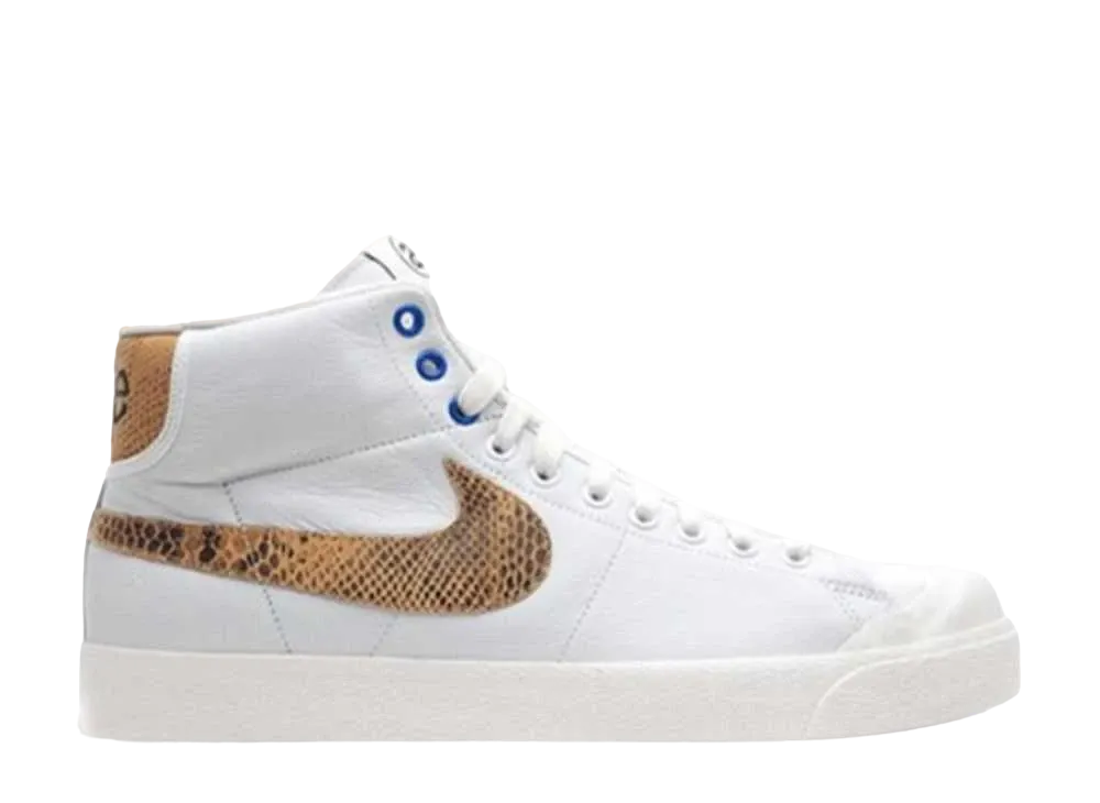 Stussy × Nike All Court Mid "White/Gold"