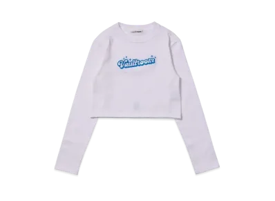 VAULTROOM Women's Sparkle Logo Cropped L/S T-Shirt "White"