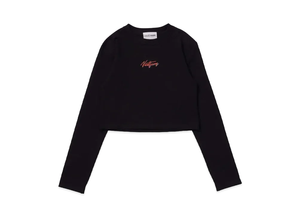VAULTROOM Women's Script Logo Cropped L/S T-Shirt "Black"