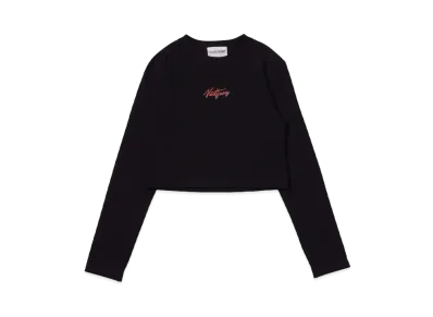 VAULTROOM Women's Script Logo Cropped L/S T-Shirt "Black"
