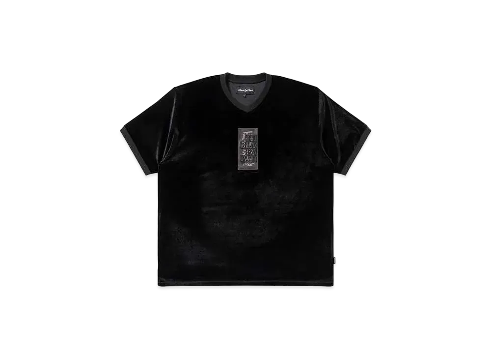 BlackEyePatch HWC Label Embroidered Velour V Neck S/S Shirt "Black"