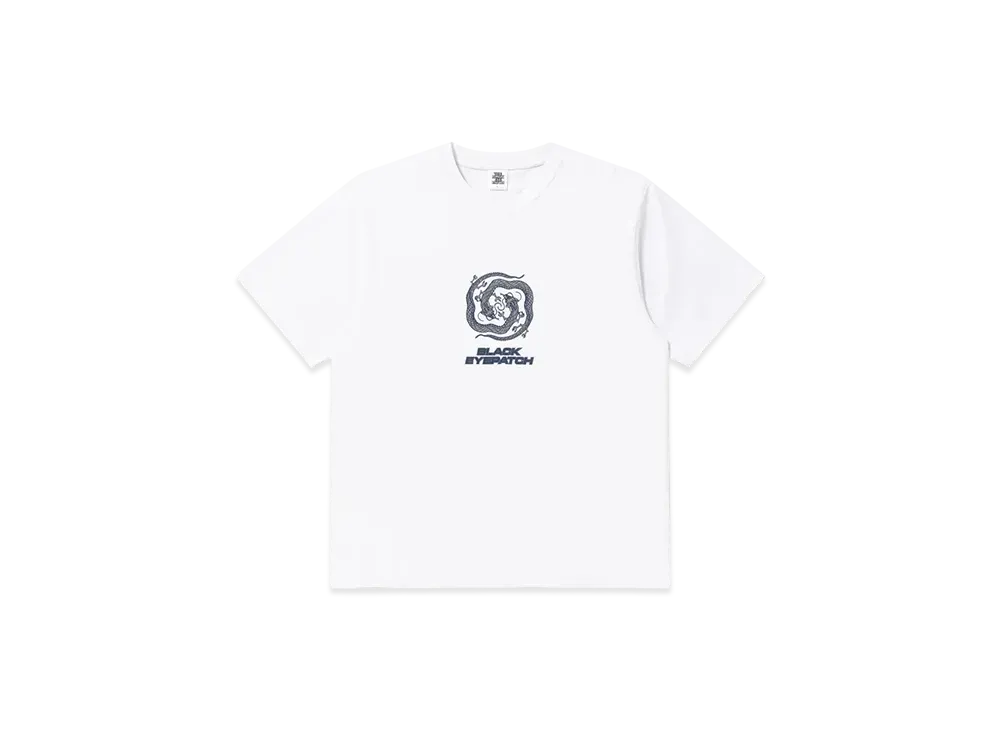 BlackEyePatch Reflective Dragon Swirl Logo Tee "White"